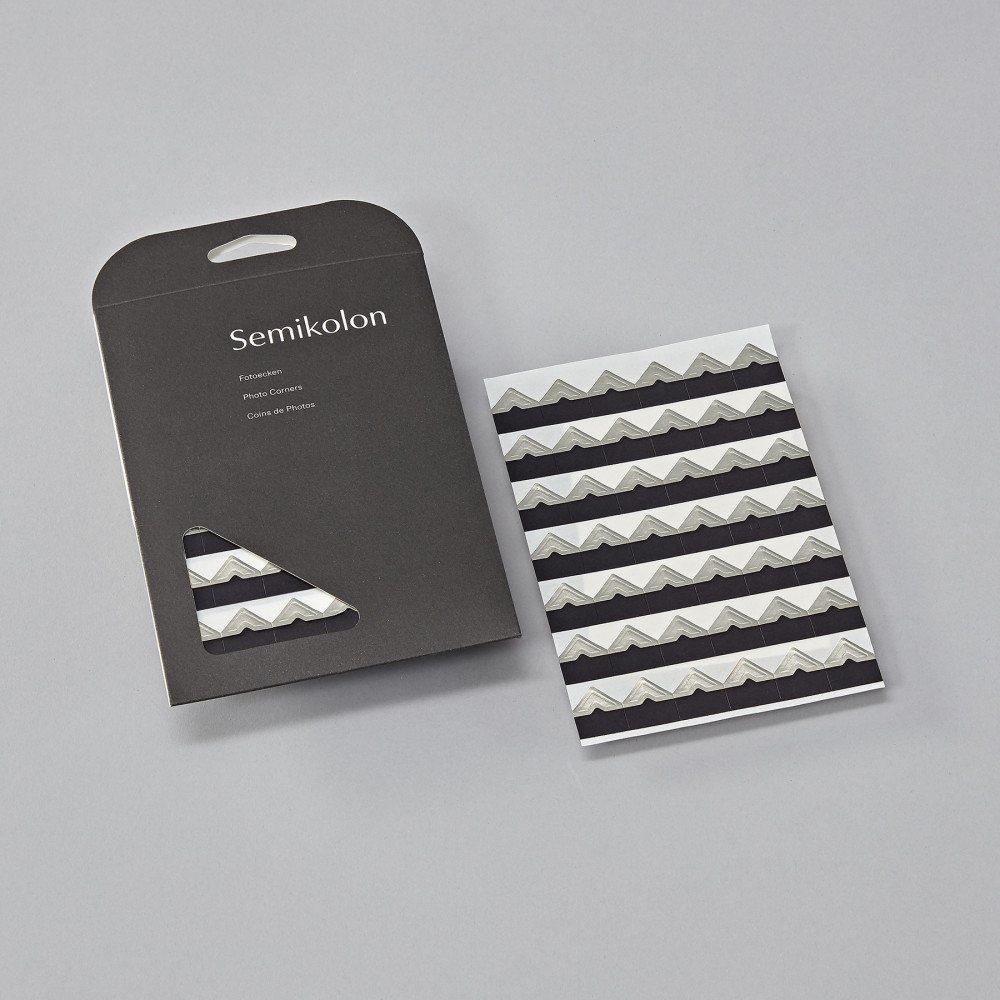 Self-adhesive photo corners - Semikolon - Silver, 252 pcs.