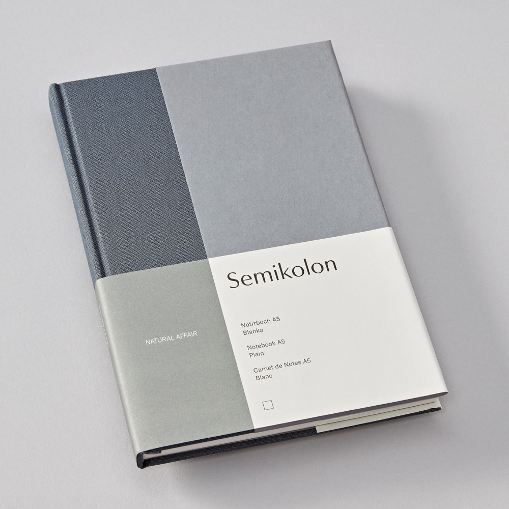 Notebook Natural Affair, A5 - Semikolon - Sea Salt, plain, 176 pages