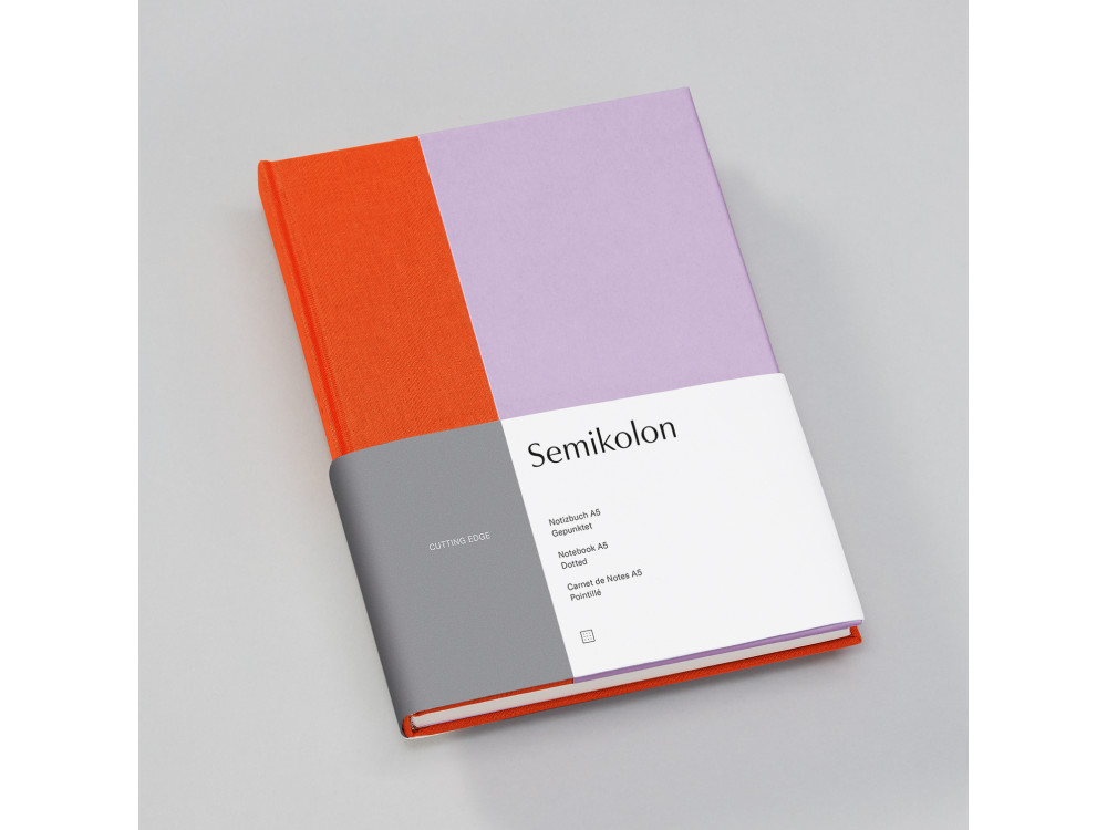 Notebook Cutting Edge, A5 - Semikolon - Tangerine/Lavender, dotted, 176 pages