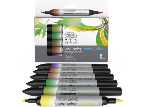 Zestaw Promarker Watercolor - Winsor & Newton - Foliage Tones, 6 szt.
