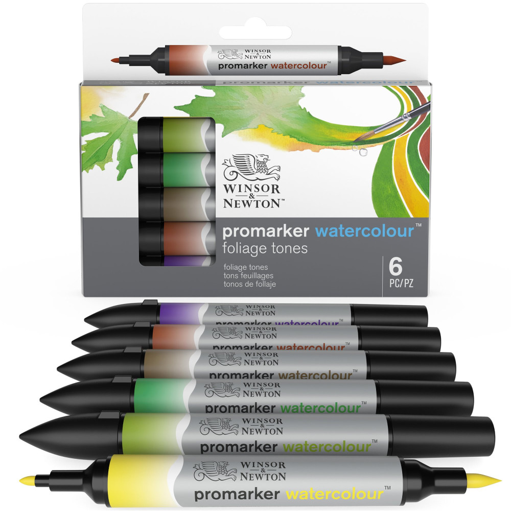 Promarker Watercolor set - Winsor & Newton - Foliage Tones, 6 pcs.