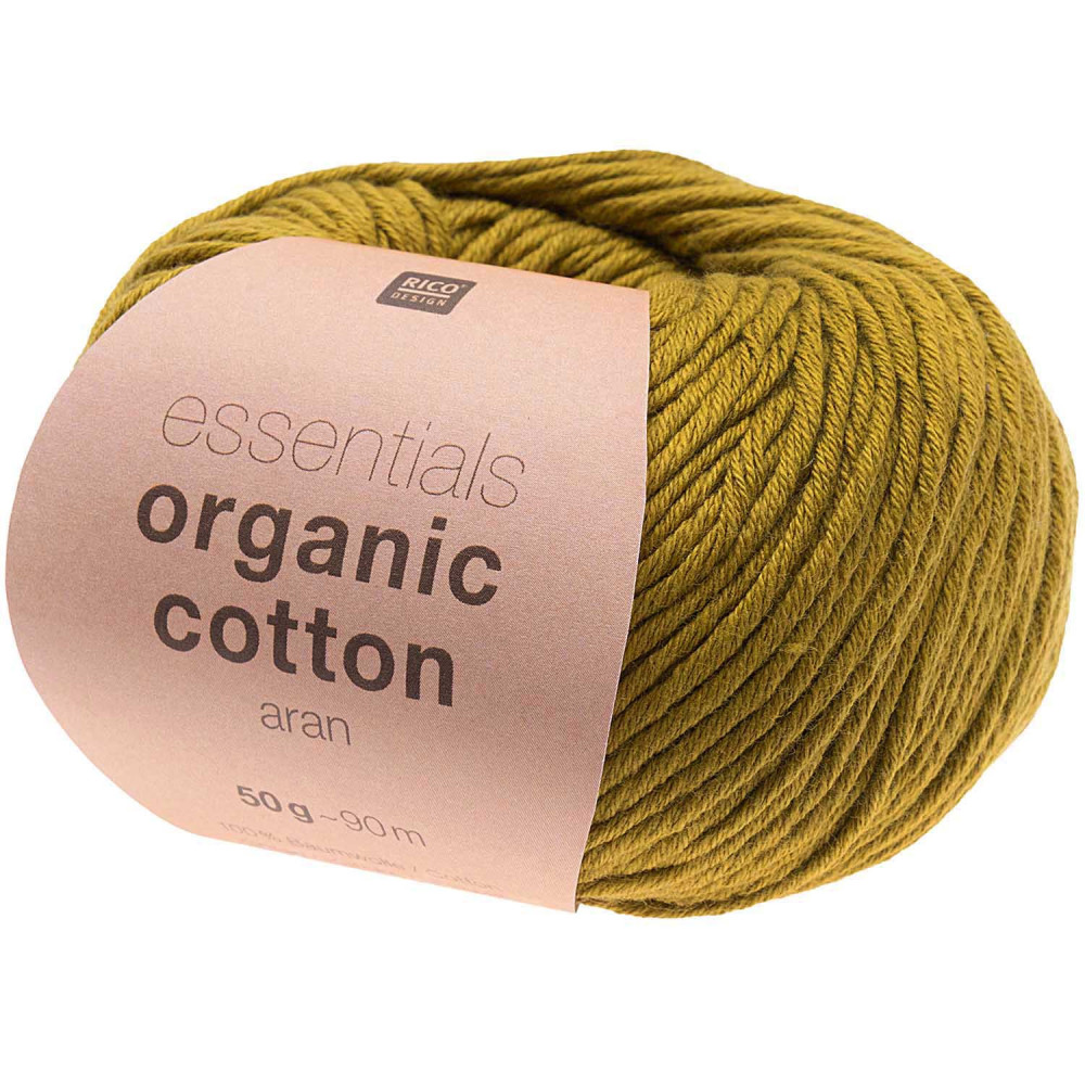 Essentials Organic Cotton Aran cotton yarn - Rico Design - Olive, 50 g