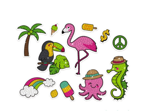 Diamond embroidery stickers, Happy Easter - DpCraft - 12 pcs.