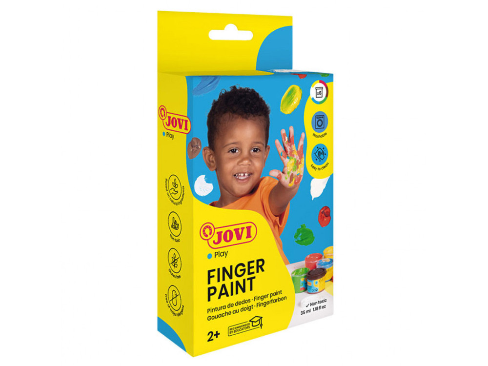Farby do malowania palcami dla dzieci Basic - Jovi - 6 kolorów x 35 ml