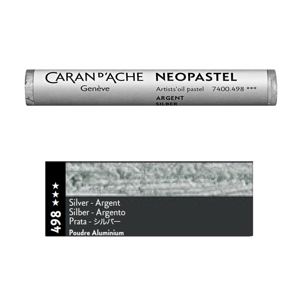 Neopastel Artists' oil pastel - Caran d'Ache - 498, Silver