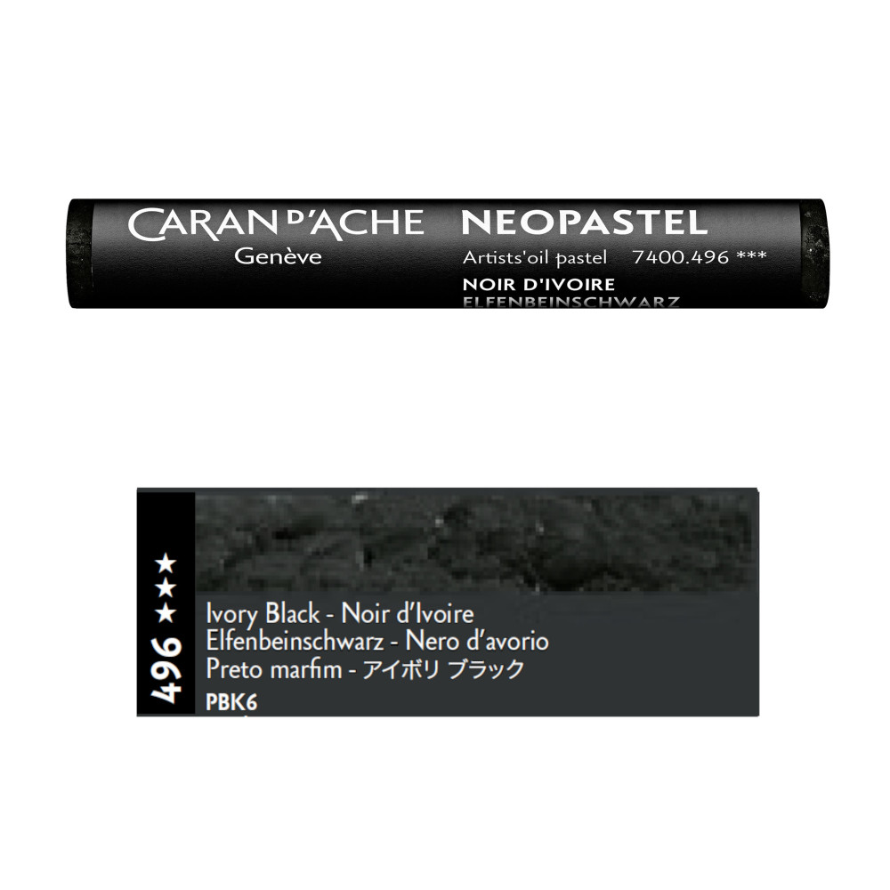 Pastele olejne Neopastel - Caran d'Ache - 496, Ivory Black