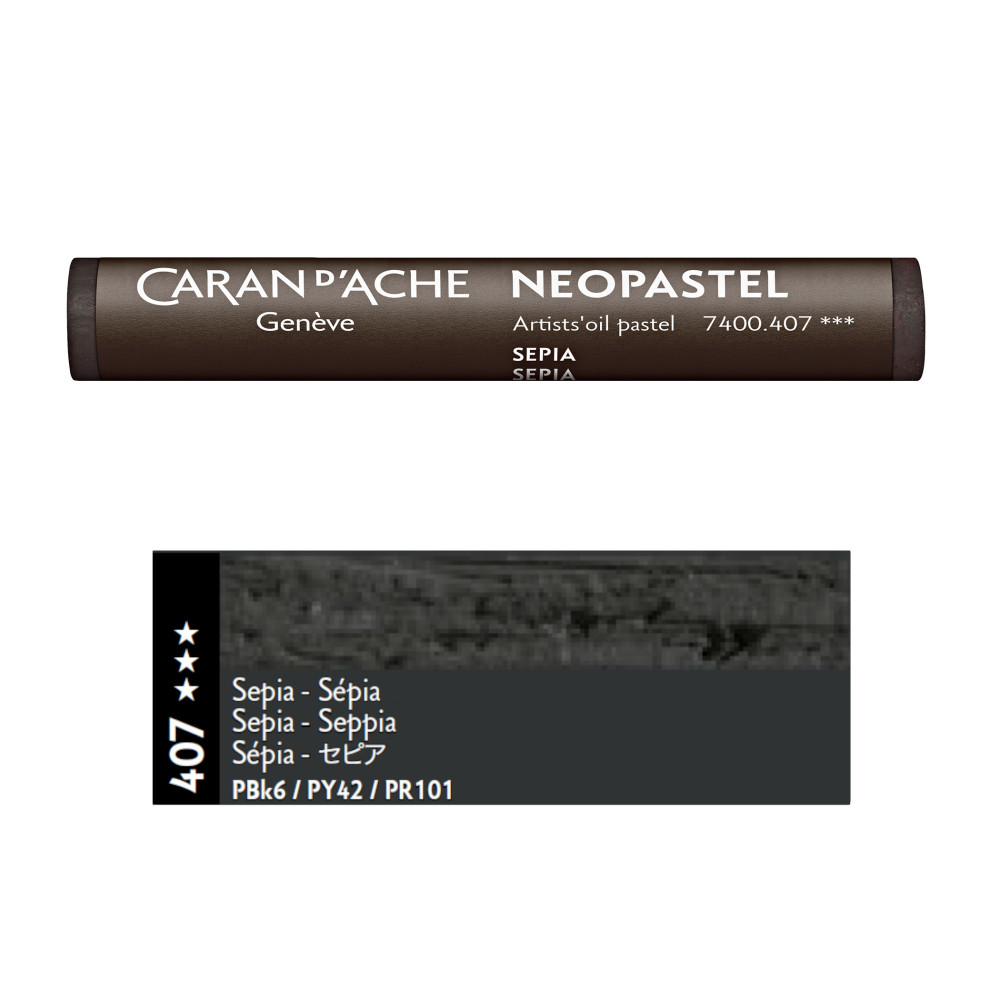 Pastele olejne Neopastel - Caran d'Ache - 407, Sepia