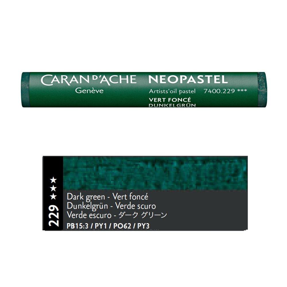 Pastele olejne Neopastel - Caran d'Ache - 229, Dark Green