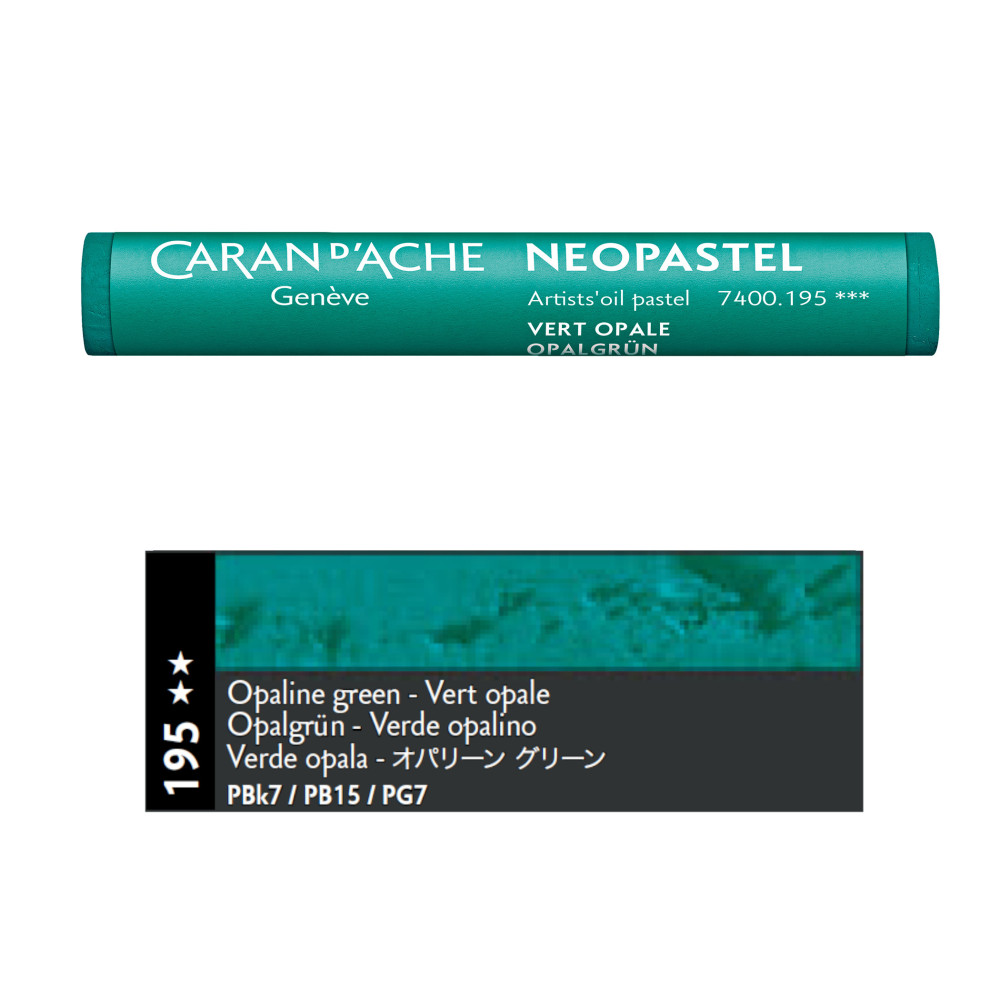Neopastel Artists' oil pastel - Caran d'Ache - 195, Opaline Green