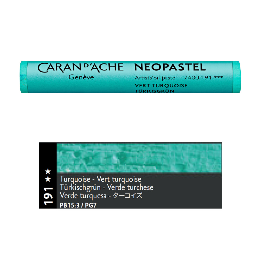 Neopastel Artists' oil pastel - Caran d'Ache - 191, Turquoise Green