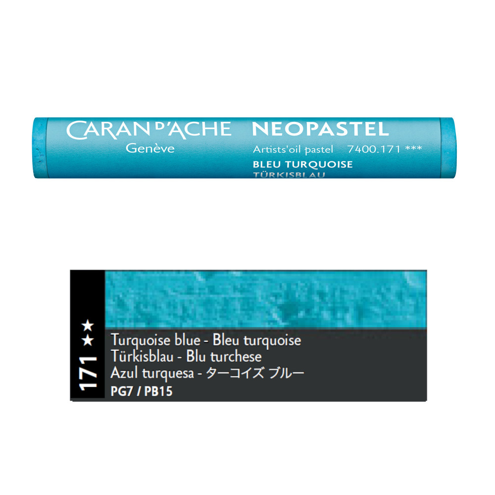 Neopastel Artists' oil pastel - Caran d'Ache - 171, Turquoise Blue