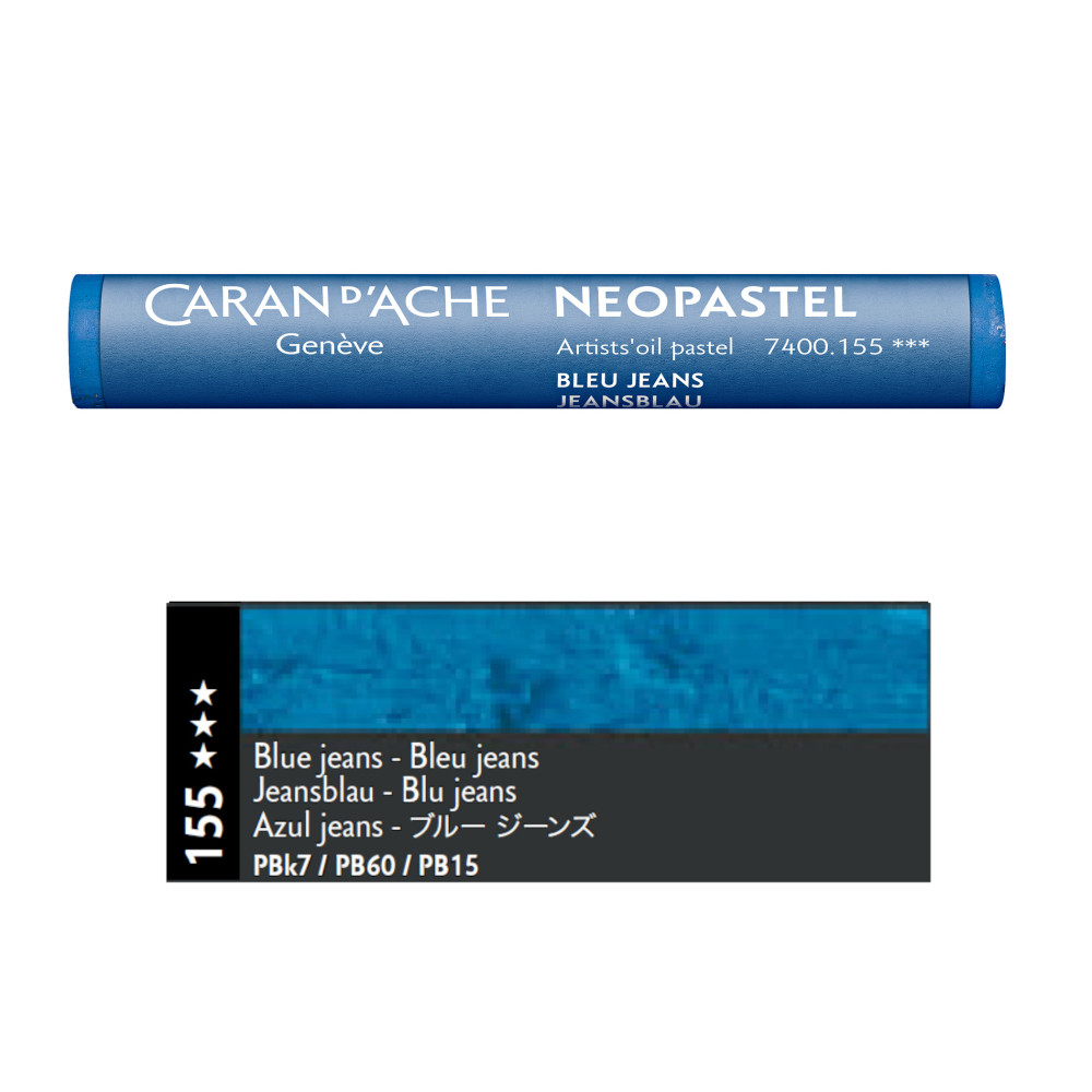 Neopastel Artists' oil pastel - Caran d'Ache - 155, Blue Jeans
