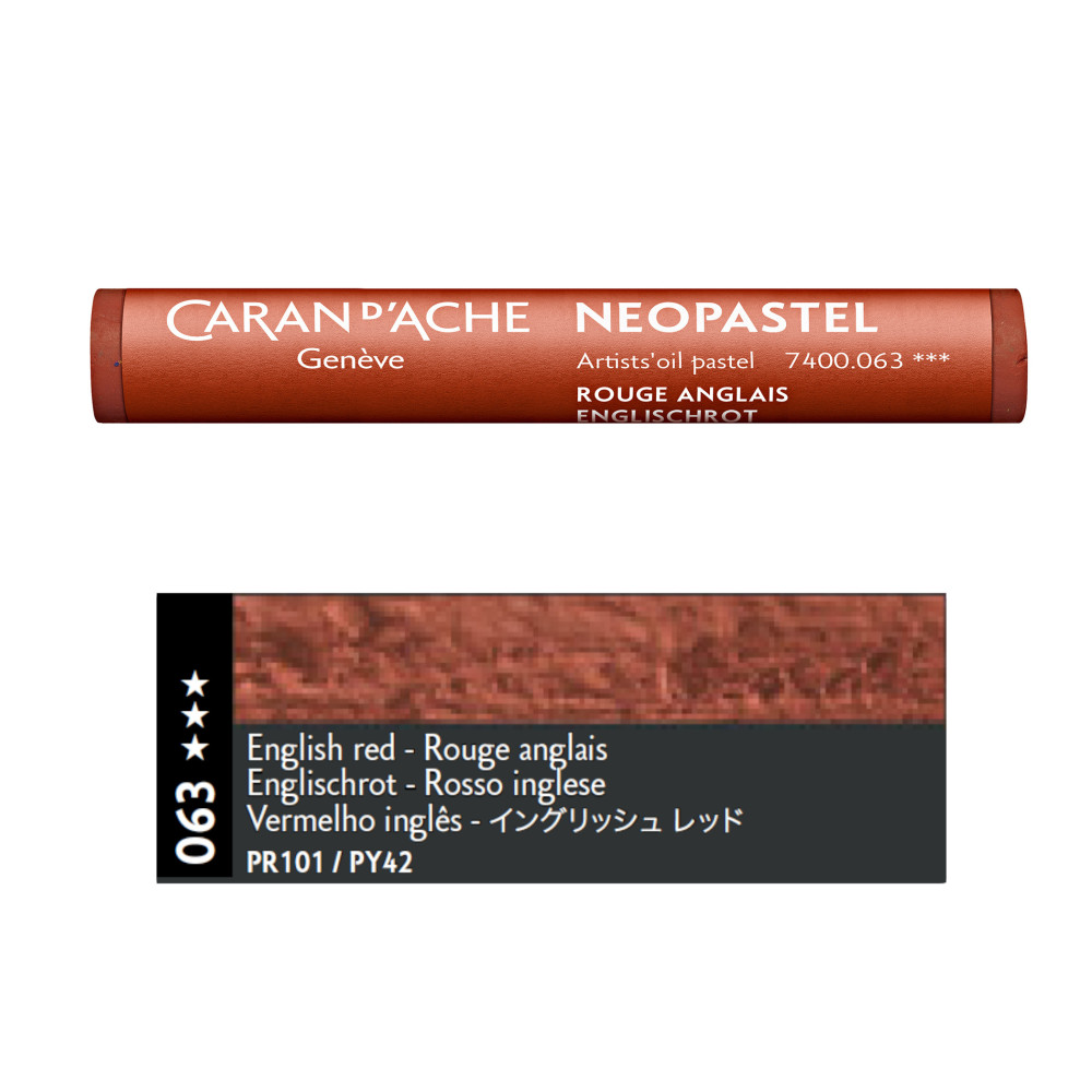 Neopastel Artists' oil pastel - Caran d'Ache - 063, English Red