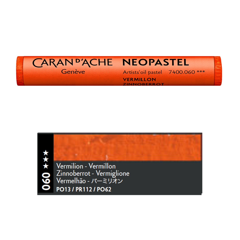 Neopastel Artists' oil pastel - Caran d'Ache - 060, Vermilion