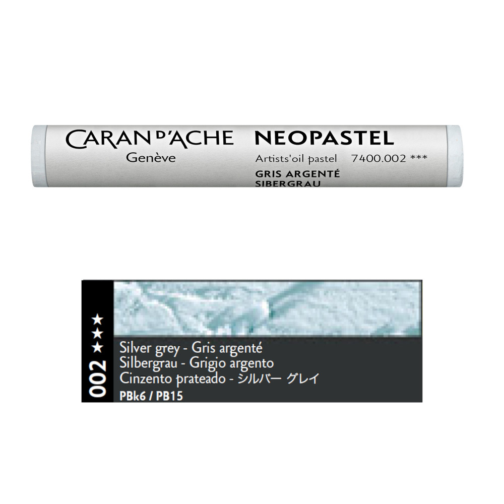 Neopastel Artists' oil pastel - Caran d'Ache - 002, Silver Grey
