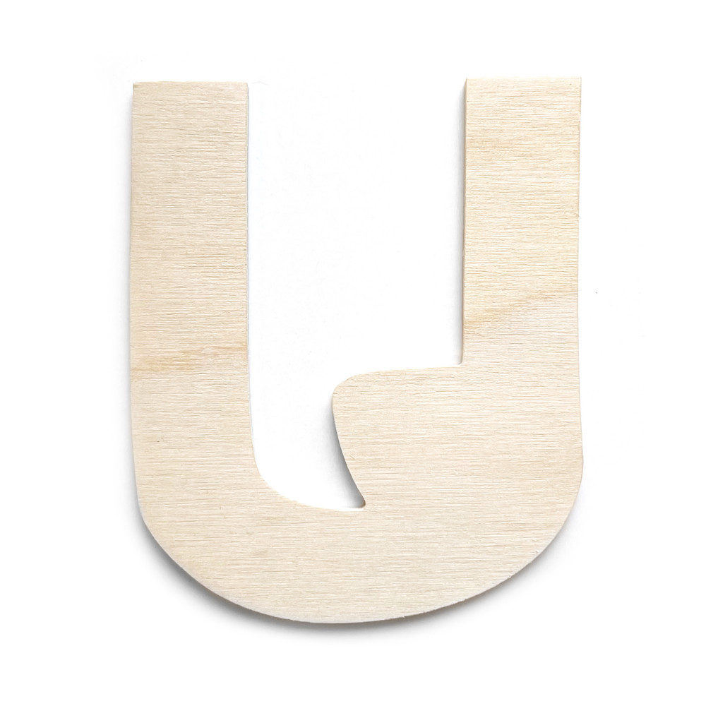 Wooden, plywood letter - U