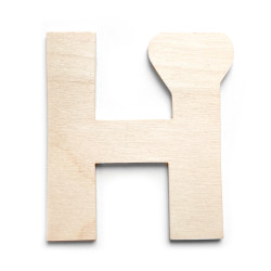 Drewniana literka ze sklejki - H