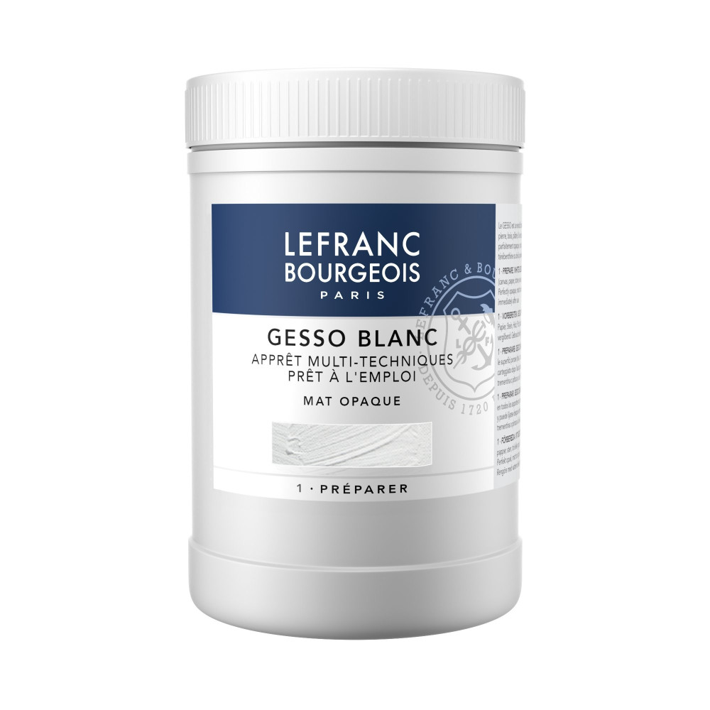 Gesso do farb akrylowych i olejnych - Lefranc & Bourgeois - białe, 1l