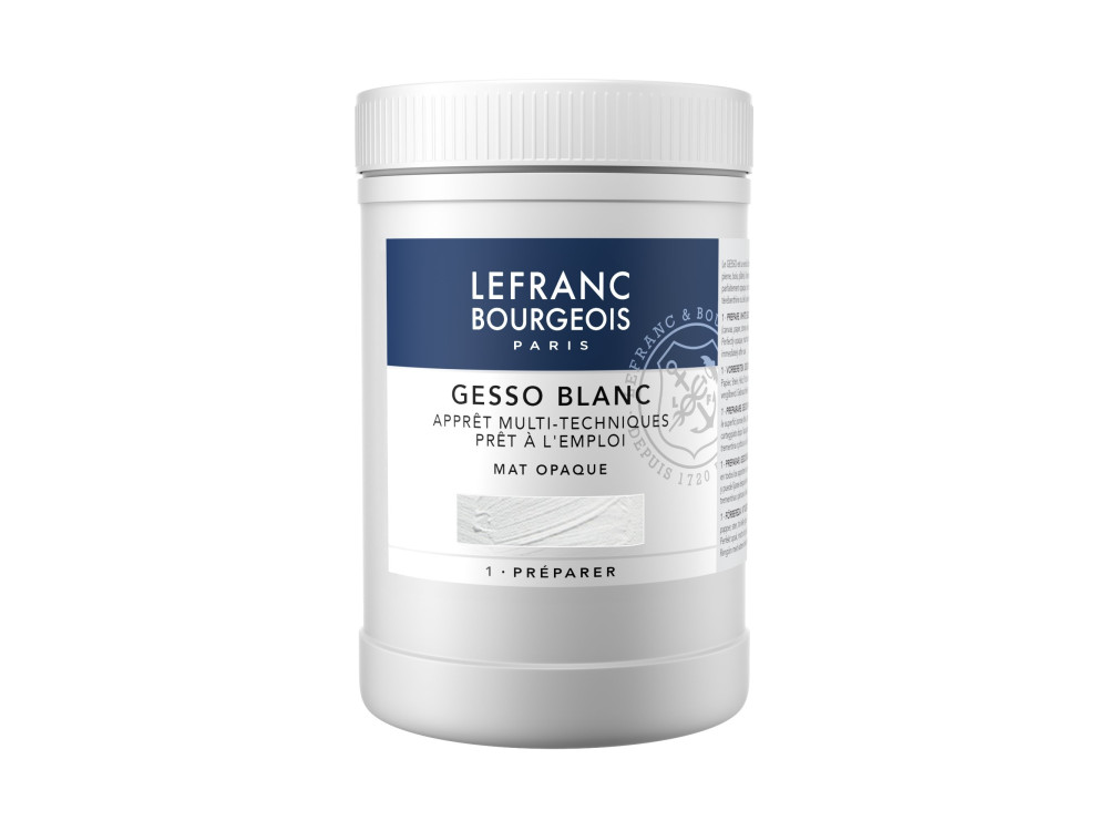 Gesso do farb akrylowych i olejnych - Lefranc & Bourgeois - białe, 1l