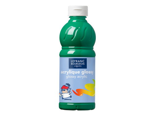 Farba akrylowa Glossy - Lefranc & Bourgeois - Brilliant Green, 500 ml