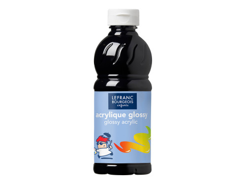 Farba akrylowa Glossy - Lefranc & Bourgeois - Black, 500 ml