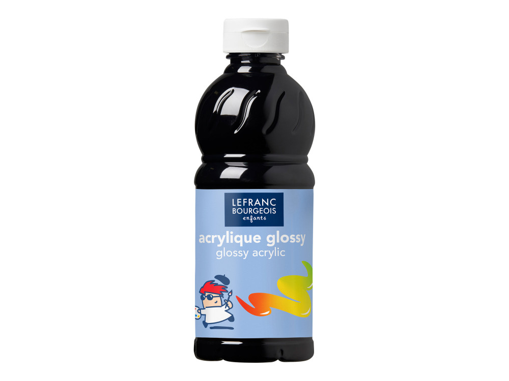 Farba akrylowa Glossy - Lefranc & Bourgeois - Black, 500 ml