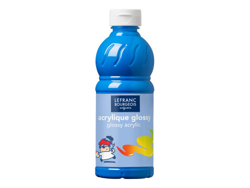 Acrylic Glossy paint - Lefranc & Bourgeois - Cyan, 500 ml