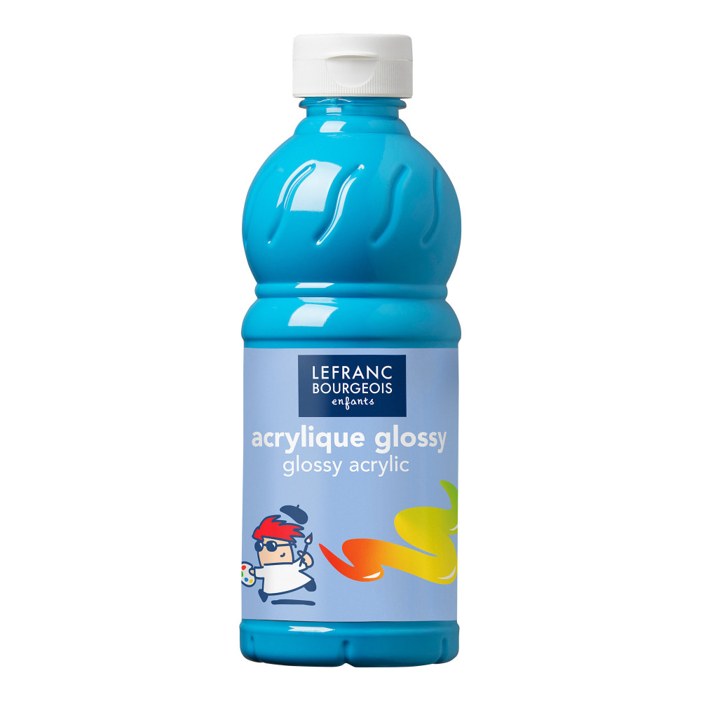 Farba akrylowa Glossy - Lefranc & Bourgeois - Turquoise Blue, 500 ml