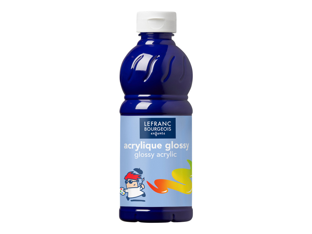 Farba akrylowa Glossy - Lefranc & Bourgeois - Brilliant Blue, 500 ml
