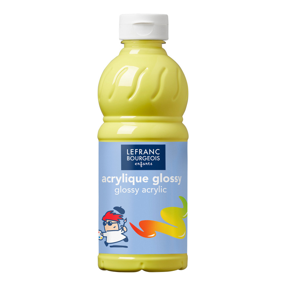 Farba akrylowa Glossy - Lefranc & Bourgeois - Lemon Yellow, 500 ml