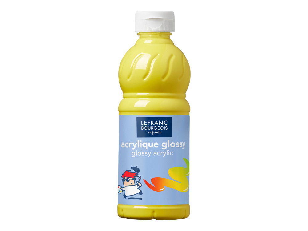 Acrylic Glossy paint - Lefranc & Bourgeois - Yellow, 500 ml