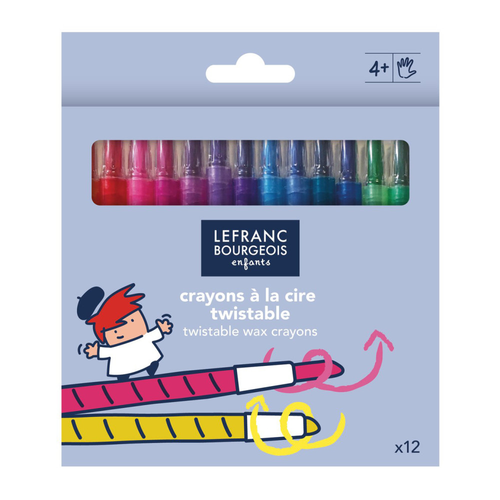 Zestaw wykręcanych kredek woskowych - Lefranc & Bourgeois - 12 kolorów