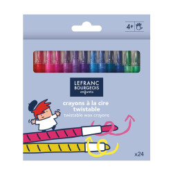 Set of Twistable colored wax pencils - Lefranc & Bourgeois - 24 pcs.