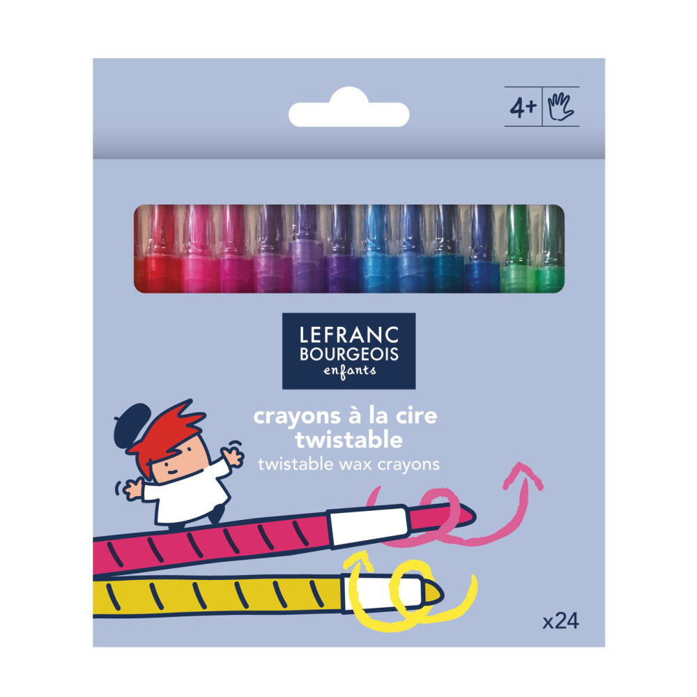 Zestaw wykręcanych kredek woskowych - Lefranc & Bourgeois - 24 kolory