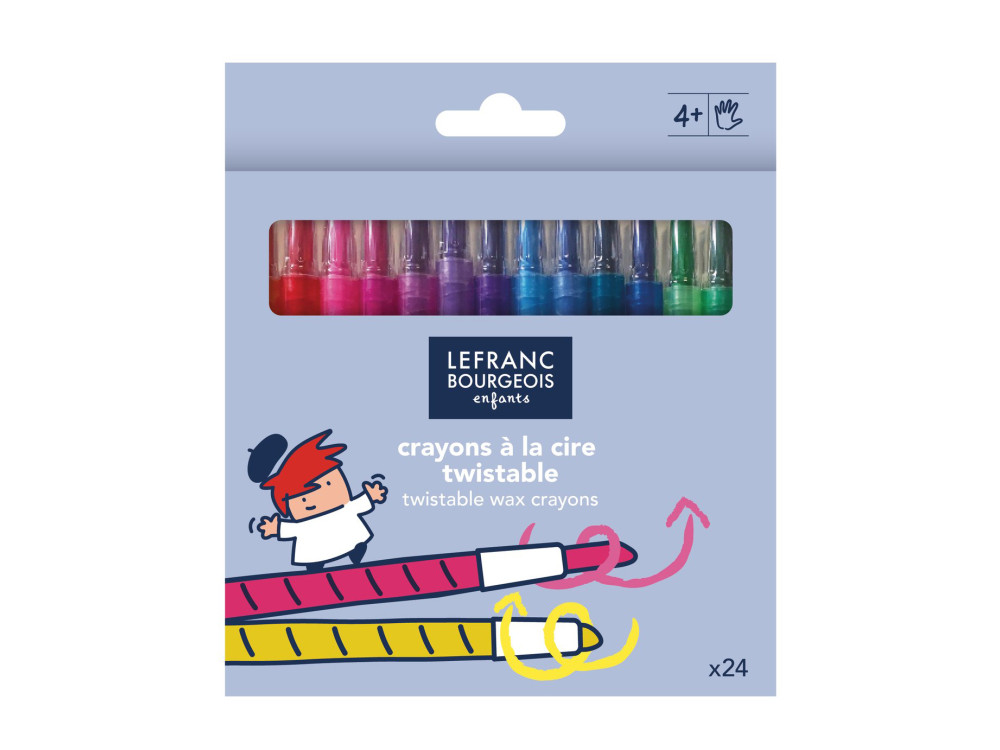 Zestaw wykręcanych kredek woskowych - Lefranc & Bourgeois - 24 kolory