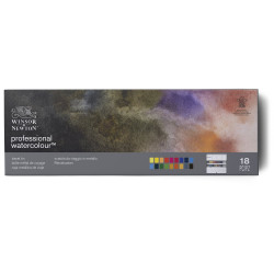 Professional Watercolor half-pans Travel set - Winsor & Newton - 18 colors