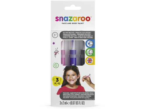 Face and body make-up brush paint, Fantasy - Snazaroo - 3 pcs.