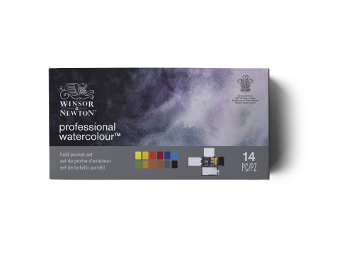 Zestaw farb akwarelowych Professional w półkostkach - Winsor & Newton - 12 kolorów