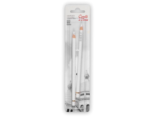 Zestaw pasteli suchych w kredce Pastel Pencils - Conté à Paris - White, 2 szt.