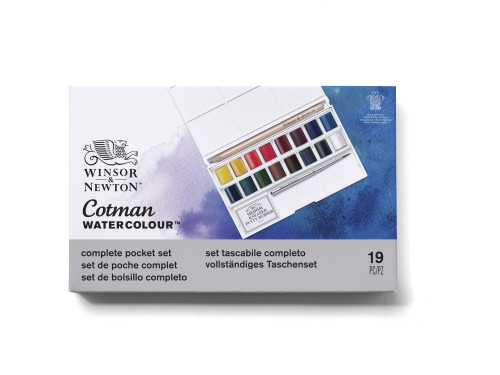 Watercolors Cotman Deluxe Sketchers' Pocket Box - Winsor & Newton - 16 colors