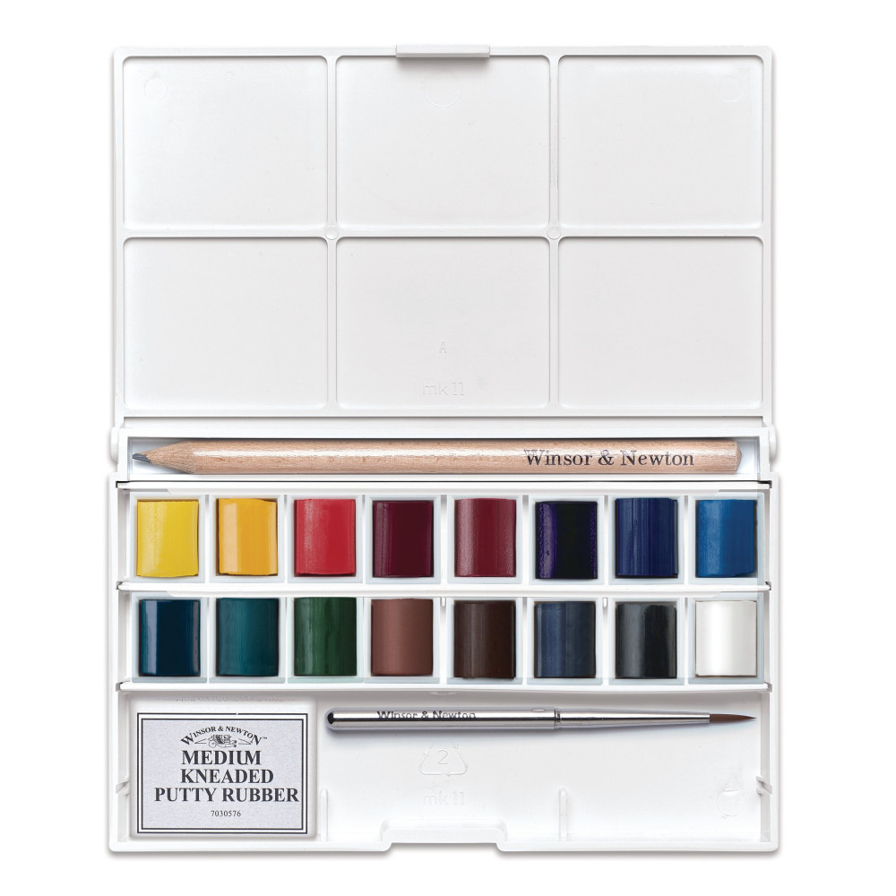 Watercolors Cotman Deluxe Sketchers' Pocket Box - Winsor & Newton - 16 colors