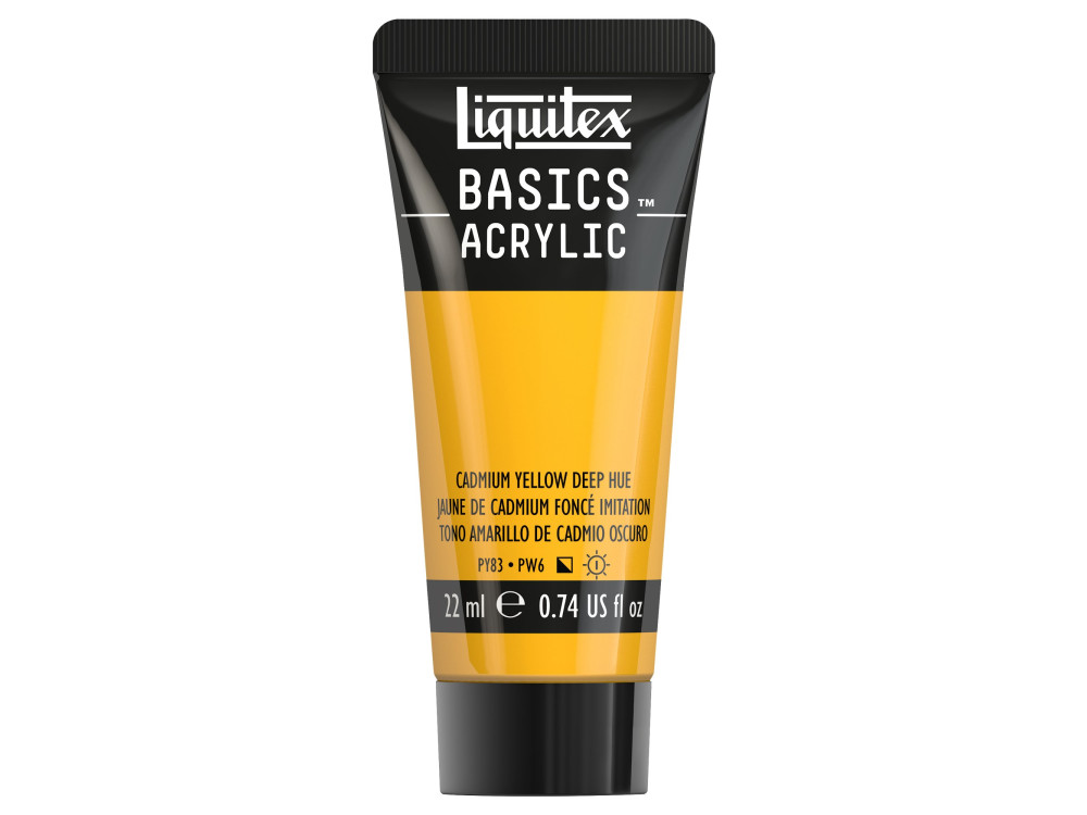 Farba akrylowa Basics Acrylic - Liquitex - 163, Cadmium Yellow Deep Hue, 22 ml