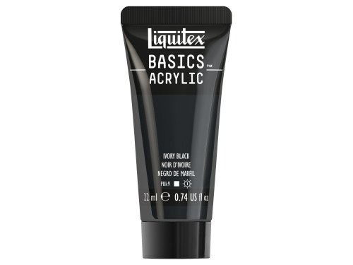 Basics Acrylic paint - Liquitex - 244, Ivory Black, 22 ml