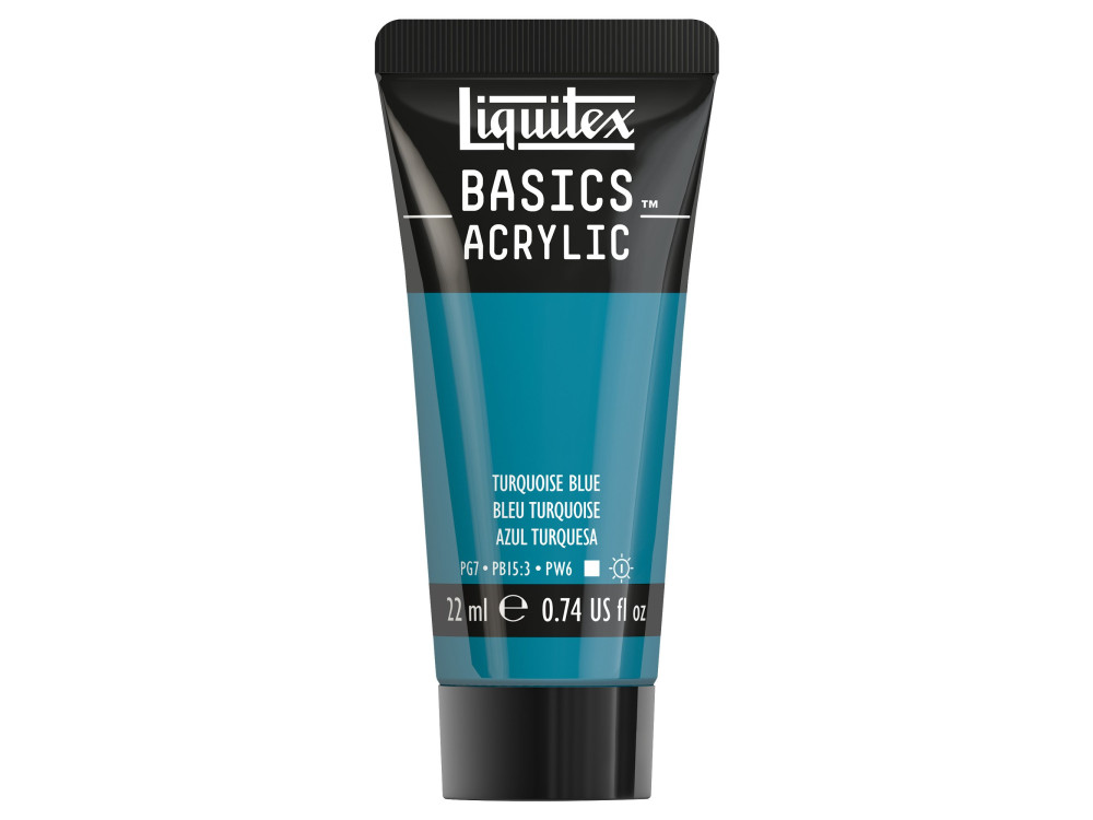 Farba akrylowa Basics Acrylic - Liquitex - 046, Turquoise Blue, 22 ml