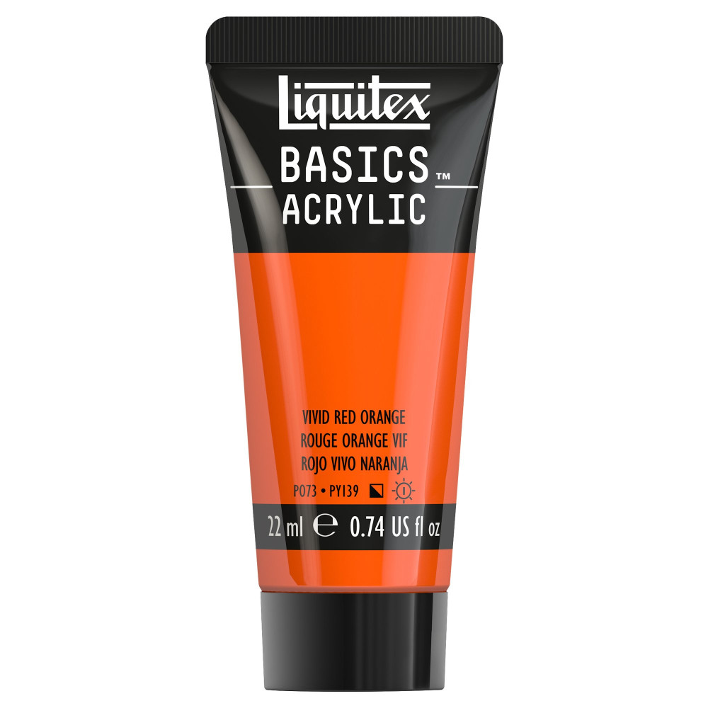 Basics Acrylic paint - Liquitex - 620, Vivid Red Orange, 22 ml