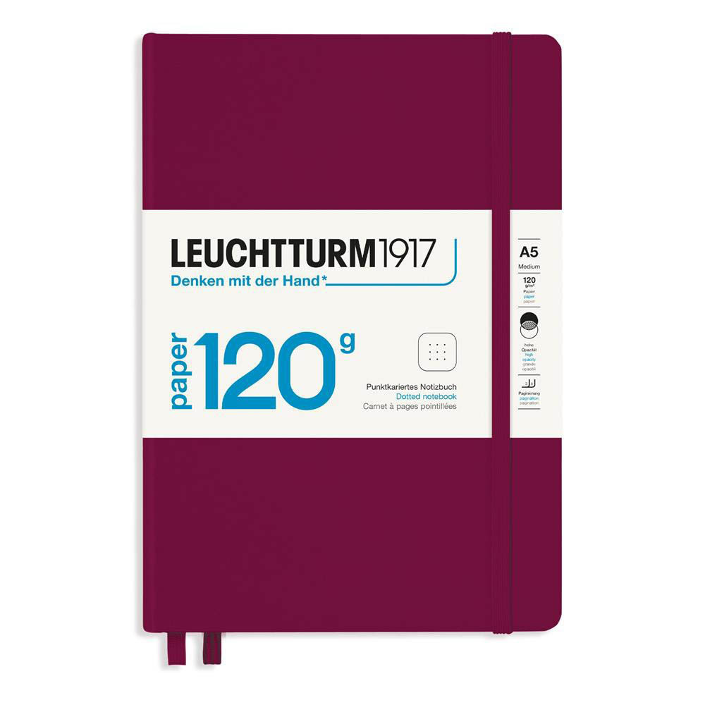 Notebook, A5 - Leuchtturm1917 - dotted, Port Red, hard cover, 120 g