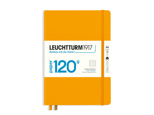 Notebook, A5 - Leuchtturm1917 - ruled, Rising Sun, hard cover, 120 g