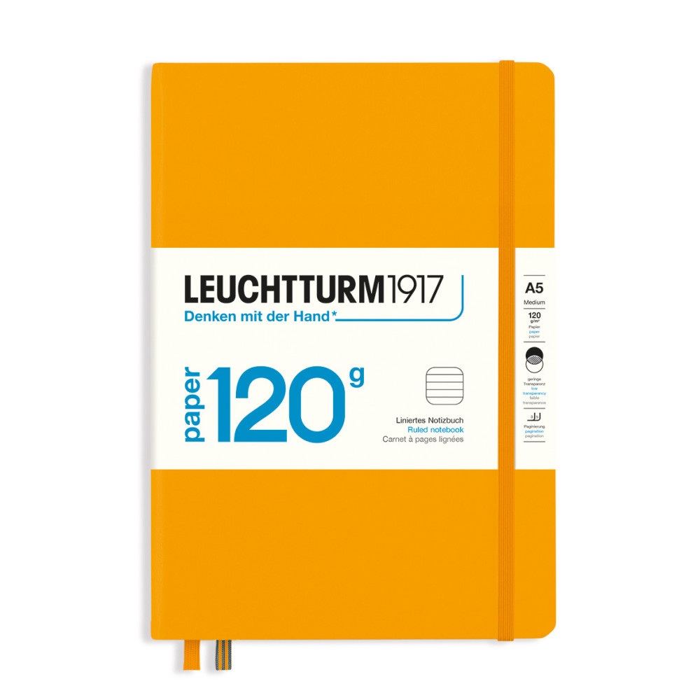 Notebook, A5 - Leuchtturm1917 - ruled, Rising Sun, hard cover, 120 g