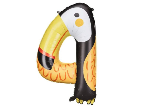 Foil balloon, Number 4 - Toucan, 68 x 91 cm