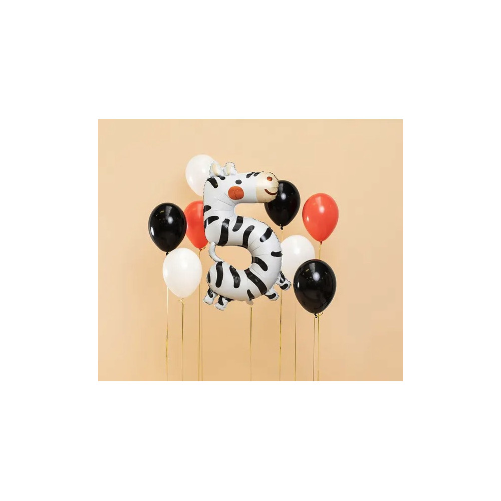 Foil balloon, Number 5 - Zebra, 68 x 98 cm